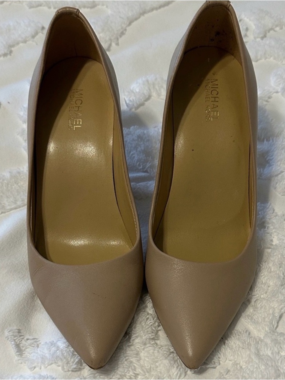 MICHAEL Michael Kors Pointed-Toe Pumps in Taupe